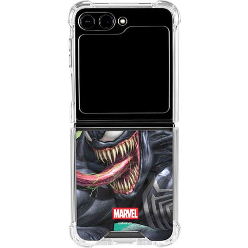 Marvel Venom Symbiote Galaxy Z Flip6 Clear Case